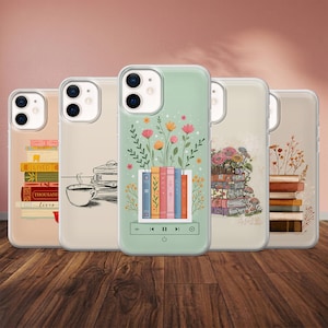 Bookstack Telefonskal Bookish Flower Bokomslag för iPhone 17Pro, 16, 15, 14, 13, 12, Samsung S26, S25, S24, S23, A17, A57, A37 Pixel 10, 9