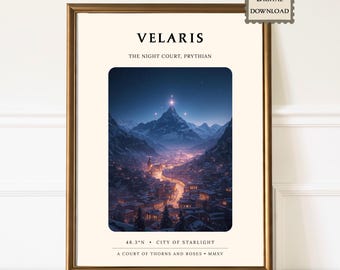 Velaris City of Starlight impression | Art mural fantaisie ACOTAR | Affiche numérique