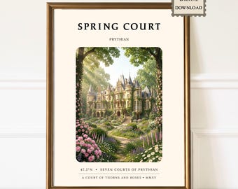 Imprimé Spring Court | Art mural fantaisie ACOTAR | Affiche numérique
