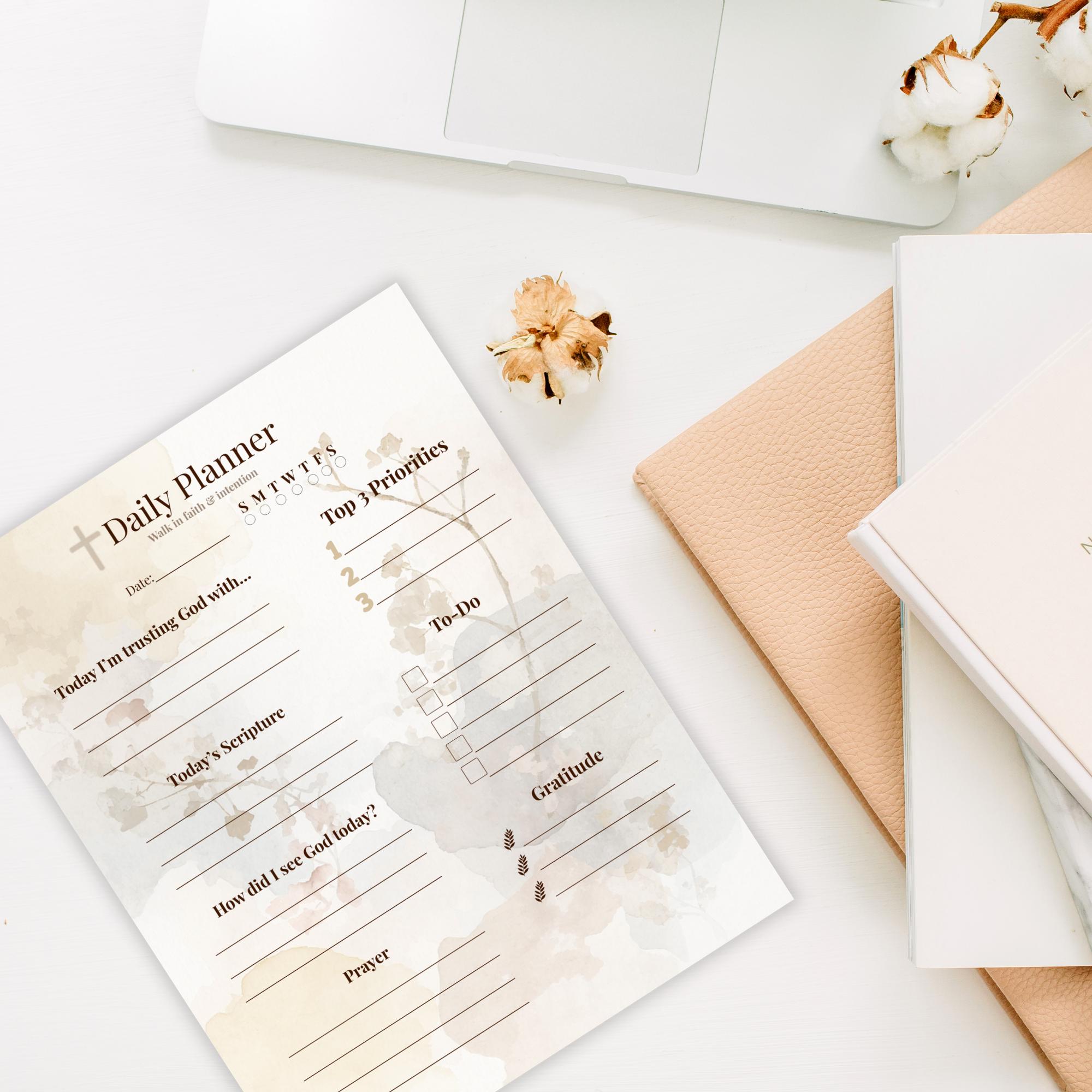 Christian Daily Planner Printable | Faith, Prayer, Productivity ...