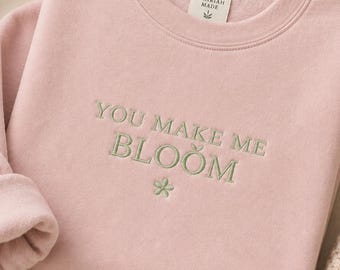 Embroidered Floral Sweatshirt Inspirational Crewneck Women Neutral Aesthetic Pullover Mom Gift Idea Birthday Present Motherhood Shirt New