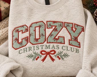 Christmas Crewneck Sweatshirt Holiday Pullover Women Festive Crew Neck Cozy Winter Celebration Top Casual Clothing Seasonal Graphic Applique
