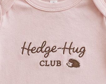Embroidered Baby Bodysuit Neutral Newborn Outfit Woodland Nursery Clothes Infant Romper Hedgehog Animal Themed Clothing Boutique Toddler