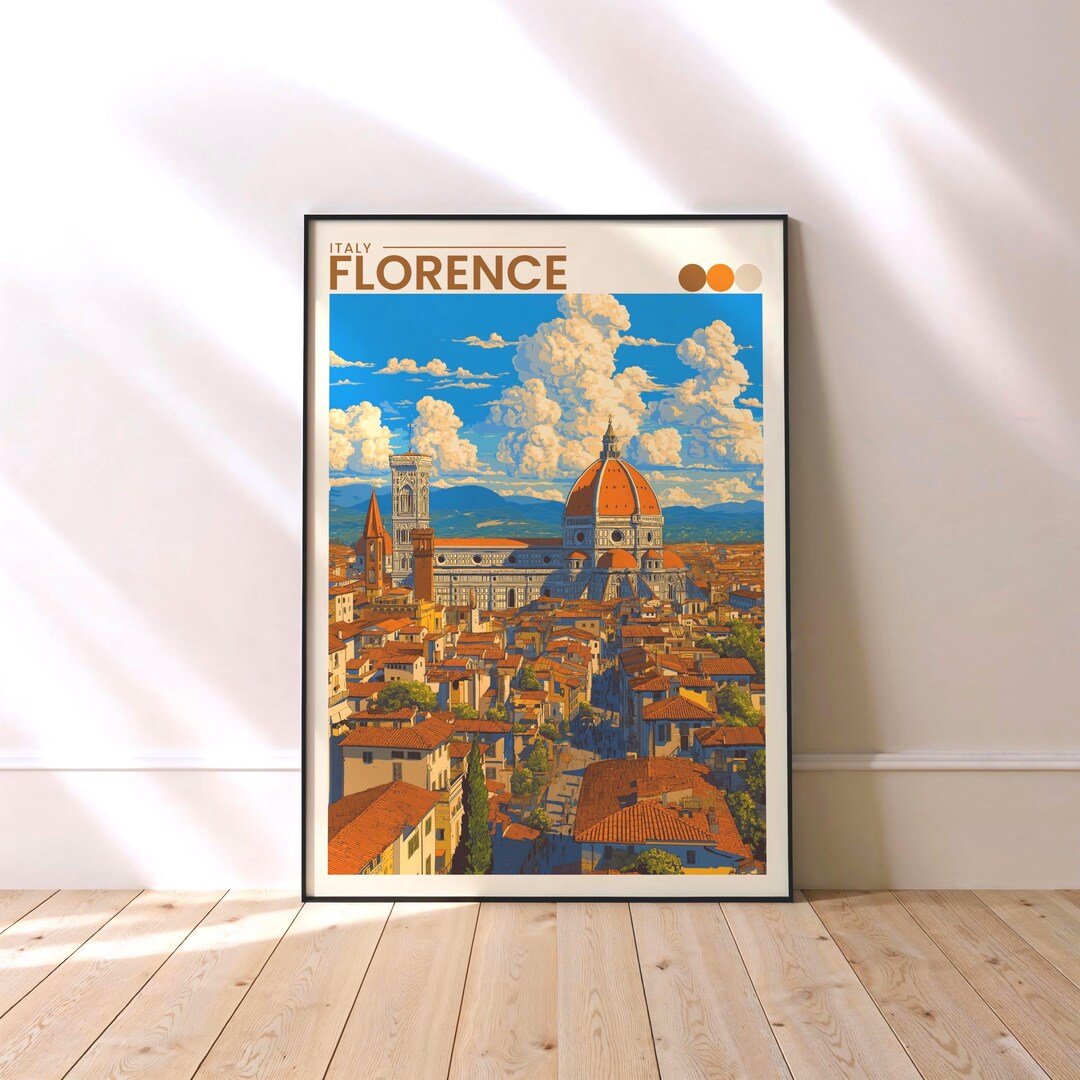 Florence Poster - Italy Wall Art - Duomo Rooftops Print - Etsy