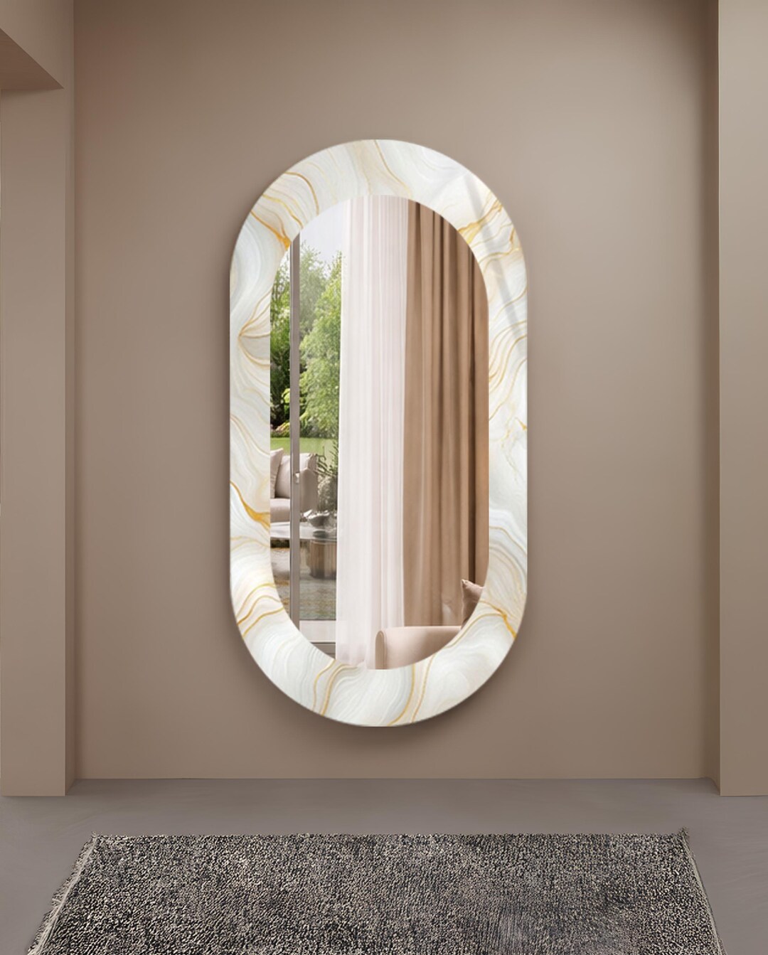 White Luxury Wall Mirror – Designer Home Accent Decor - Etsy