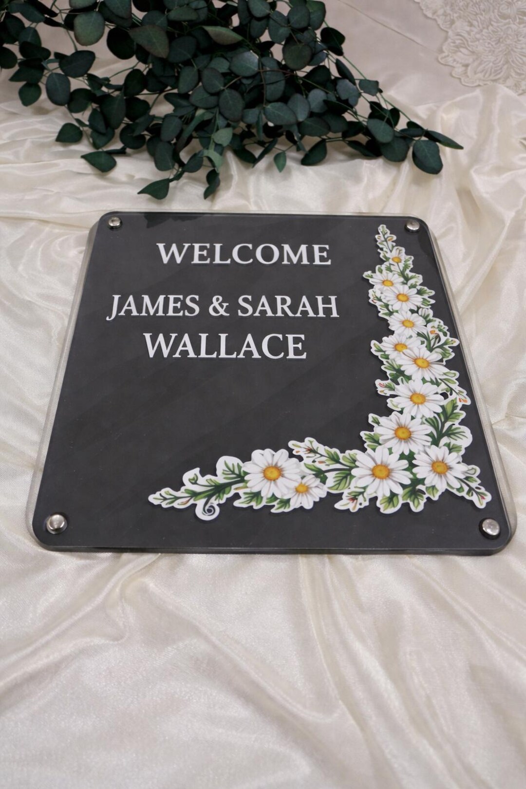 Personalized Family Door Sign, Acrylic House Number Sign, Custom Name ...
