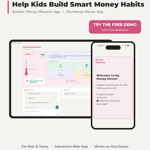 Éducation financière pour enfants et adolescents | Gestion de l'argent pour les enfants | Pack d'éducation financière | Apprentissage de l'argent pour les 8-15 ans | Application Web