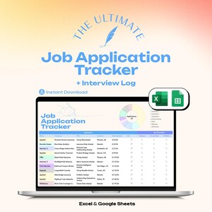 Gestor de solicitudes de empleo / Plantilla para Google Sheets y Excel / Organizador de carrera / Planificador de entrevistas