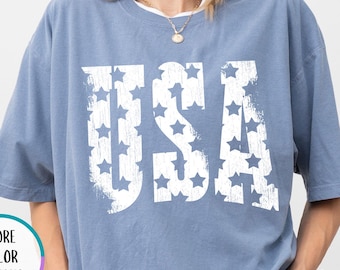 Comfort Colors® Cool USA Shirt, USA Girl T Shirt, Independence Day Tee, America 1776 Gift, 4th July Shirt, Patriotic Gift