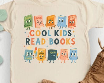 Cool Kids Read Books Shirt, Reading Kids Shirt, Library Day Tee, Book Lover Gift, Book Club Tee, Kids Lover Gift, Book Lover T Shirt