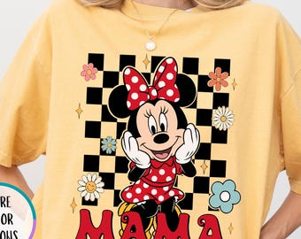 Comfort Colors® Disney Minnie Mama Shirt, Mothers Day Gift, Disney Floral Shirt, Disney Family Vacation Shirt, Disneyland Shirt, Minnie Tee