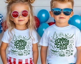 Summer Camp 2026 Shirt, Cute Vacation Tee, Kids Summer T Shirt, Kids Planner Gift, Toddler Camping Tee, Camping Crew Shirt, Camping Stuff