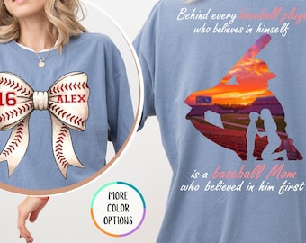 Comfort Colors® Custom Behind Every Baseball Player Shirt, Baseball Season Shirt, Sports Tee, Baseball Dad Shirt, Custom Baseball Mom Shirt