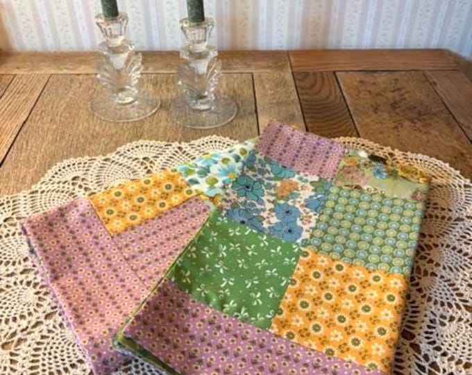 Featured listing image: Hand sewn standard size patchwork pillowcases-set of two