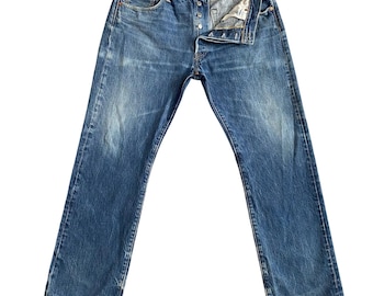 Vtg Levis 501 Men 38x32 Jeans Y2K Blue White Oak Cone Denim Made in USA