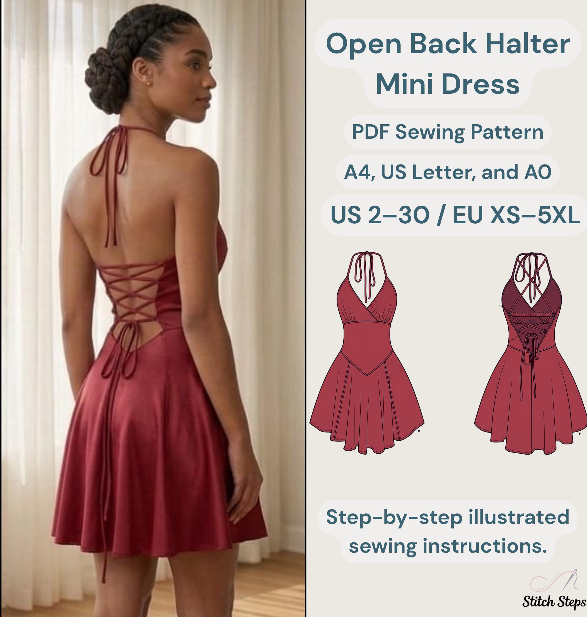 Dress Pattern Lace up Back - Etsy Canada