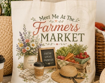 Meet Me At The Farmers Market PNG, Farmers Market Vintage Design,Cottagecore Summer PNG, Floral Market Tote Design,Farmer's Market Shirt PNG