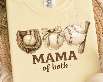 Mama Of Both Sports Mom PNG, Baseball Mama PNG, Softball Mama PNG, baseball softball mama gift idea, Vintage Sports png, instant Download