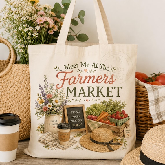Meet Me At The Farmers Market PNG, Farmers Market Vintage Design,Cottagecore Summer PNG, Floral Market Tote Design,Farmer's Market Shirt PNG