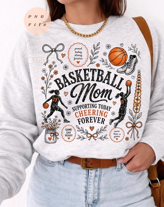 Basketball Mom PNG, Sports Mom Shirt Design, Game Day Mom PNG Vintage Basketball Graphic, Cheer Mom Sublimation, Cricut Cut Instant Download
