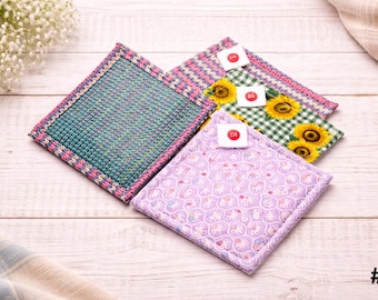 Handgemaakte katoenen potopener met griptextuur – keukengerei, stof met patroon