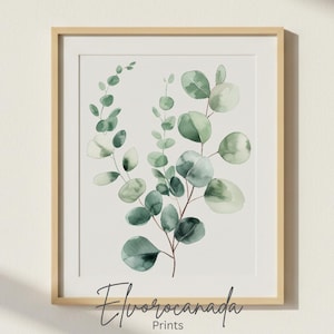 Eukalyptus Aquarell Print, Salbei Grüne Wandkunst (Digitaler Download)