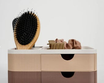 Organizer für Haaraccessoires mit Schubladen | Schminktisch-Organizer | Make-up-Aufbewahrung | Haargummi-Halter | Beauty-Geschenk für Sie | Badezimmer-Organizer