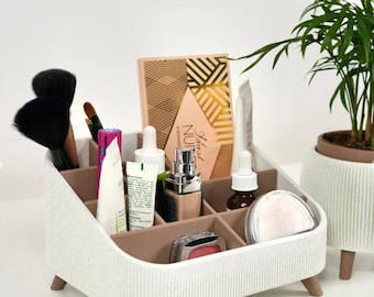 Minimalist Makeup Organizer | Vanity Desk Organizer | Skincare Storage | Bathroom Counter Organizer | Beauty Gift for Her | Modern Home