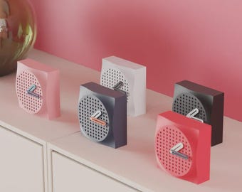 Polka Dot Desk Clock Custom 3D Printed Clock Choose Frame & Insert Colors Modern Home Decor