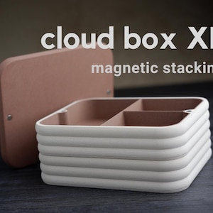Cloud Box XL • Magnetic Stackable Organizer • Modular Desk Storage System • Handmade in Montreal