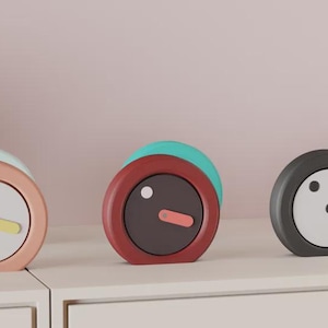 Moderne Tischuhr mit drehbarem Zifferblatt • Minimalistisches, skulpturales Design • Zeitgemäße Dekoration für Zuhause und Büro • Handgefertigt in Montreal