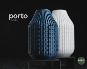 Porto Modern Geometric Vase • Minimalist Textured Home Decor • Handmade in Montreal