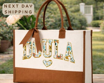 Doula Tote Bag, Birth Worker Gift, Midwife Gift Idea, Floral Doula Bag, Postpartum Support Gift