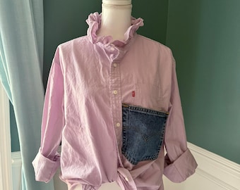 Chemise boutonnée Levi's retravaillée et repensée - Taille homme XL