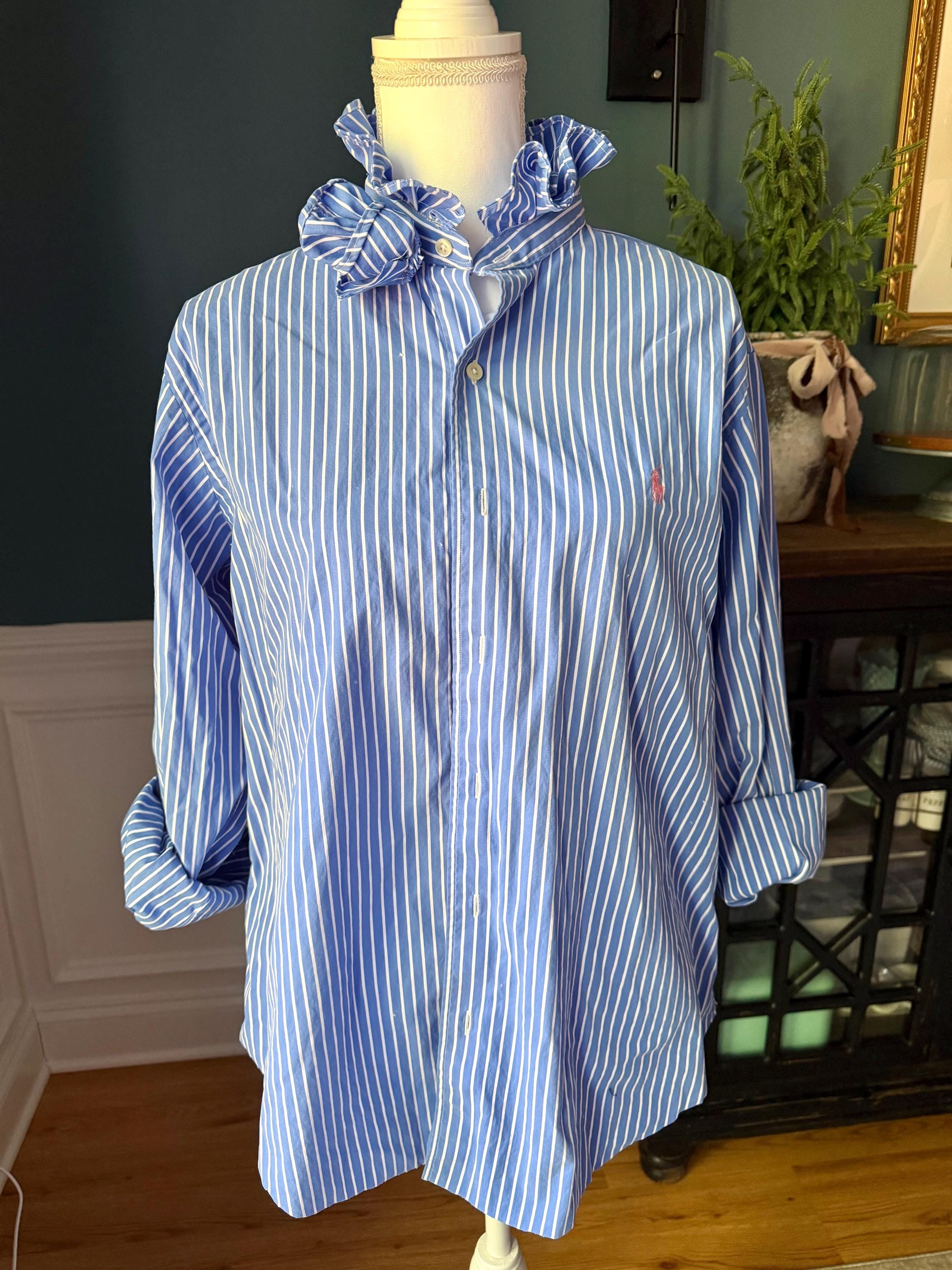 【希少 レア】RALPH LAURENT RUFFLED SHIRTS Ruffle-Trim Lace Shirt