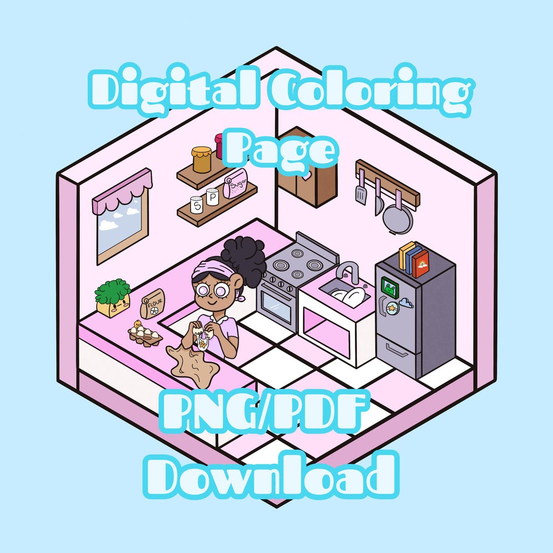Let’s Bake! Kawaii Coloring Page - Etsy