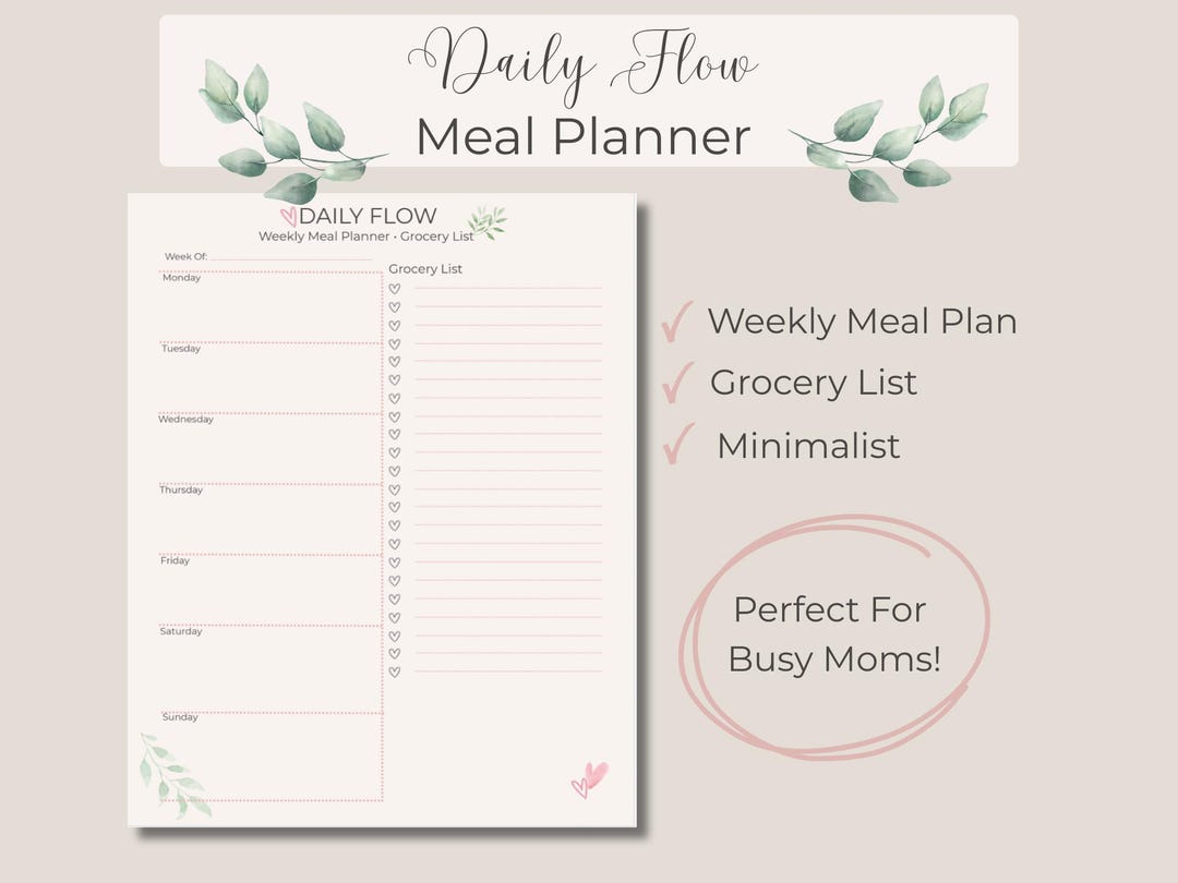 Weekly Planner & Grocery List | Family Meal Planner | Printable ...