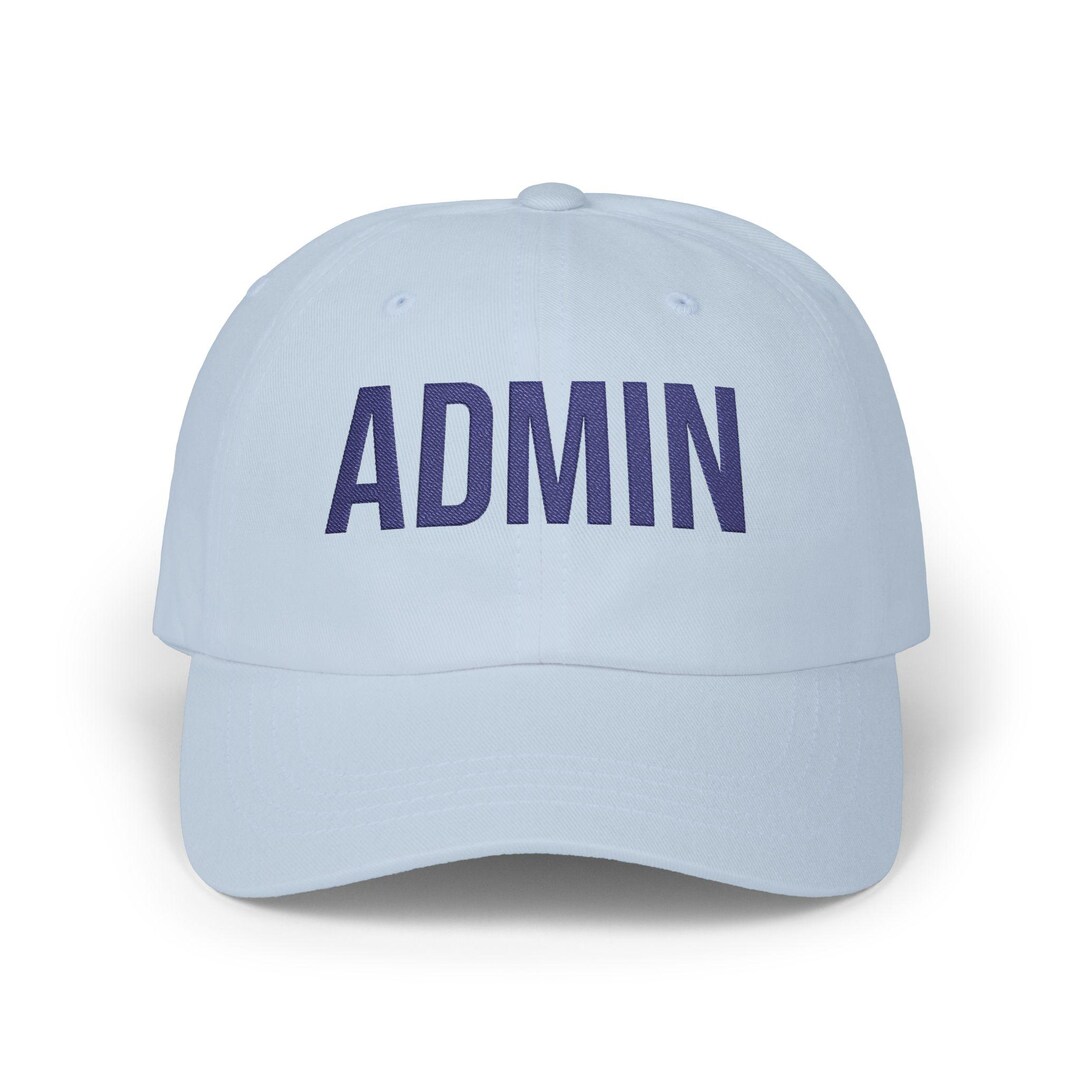 Embroidered Admin Cap | School Staff Hat, Unstructured Cotton Fit - Etsy