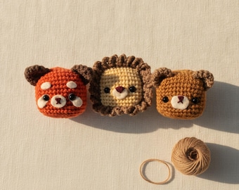 Crochet Cube Animal Pattern Bundle, Bear Fox Lion Amigurumi Toys (PDF Download)