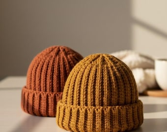 Easy Ribbed Knit-Look Beanie Crochet Pattern – Adult Size (PDF Pattern)