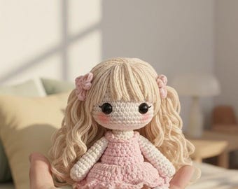 Luna Crochet Doll Pattern, Amigurumi Doll PDF (Digital Download)