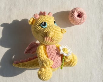 Crochet Baby Dragon Pattern PDF, Amigurumi Dragon Plush, Kawaii Fantasy Creature Toy, Beginner Friendly Tutorial