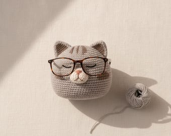 Crochet Cat Pillow Pattern | Round Kitty Face Cushion (PDF Download)