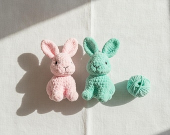 Rabbit Crochet Pattern, Mini Bunny Amigurumi, Love Gifts, Easter Crochet, Wild Animals Toys
