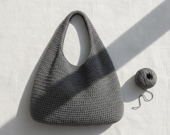 Large Crochet Hobo Bag Pattern PDF, Slouchy Shoulder Tote Tutorial, Beginner Friendly, Digital Download