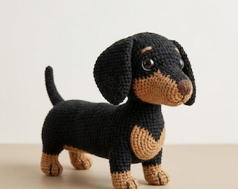 Haakpatroon teckel – amigurumi worst hond pdf | Eenvoudige hondenzelfstudie |  Wiener knuffel
