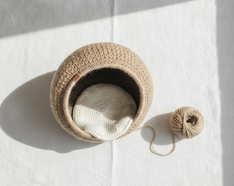Crochet Cat Bed Pattern PDF, Cozy Pet Nest Tutorial, Handmade Cat Cave Basket, Beginner Friendly Pet Bed Crochet