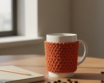 Beginner Crochet Coffee Cup Cozy Pattern | Reusable Mug Sleeve (PDF Download)