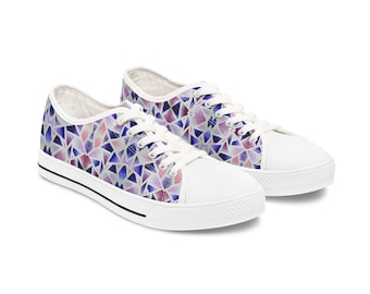 Twilight Lila Low Top Sneakers | Lavendel Geometrische Ästhetische Schuhe