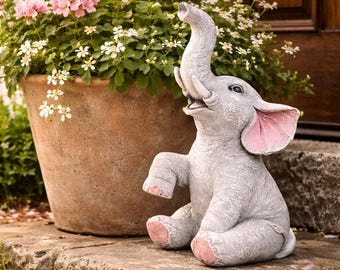 Standbeeld babyolifant STL-bestand | 3D-afdrukbaar tuindecor, huisornament (commercieel gebruik)